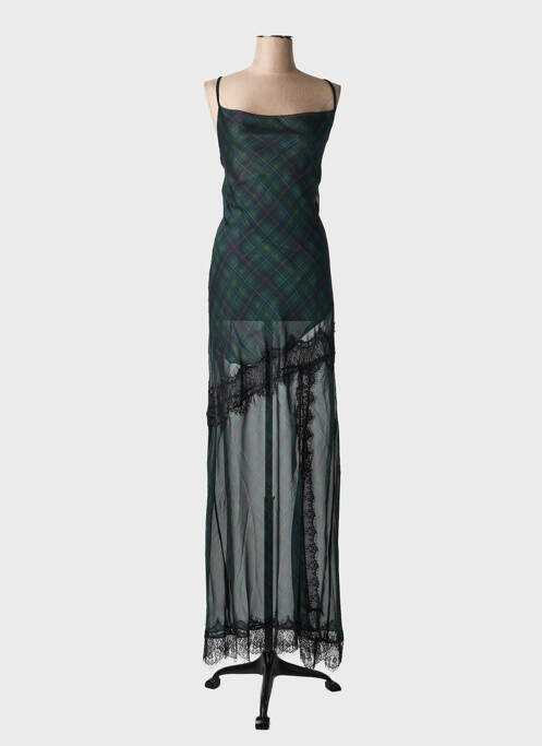Robe longue imprimé fantaisie sans manche vert LUMINA femme