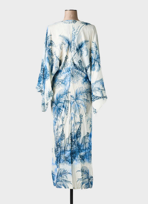 Robe longue manches longues manches longues bleu LUMINA femme