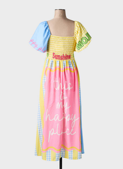 Robe longue imprimé fantaisie manches courtes bleu CIVICO 1 femme