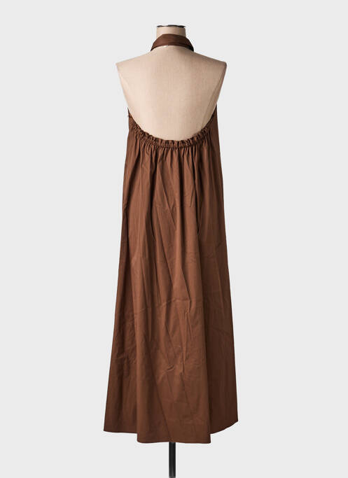 Robe longue sans manche sans manche marron ANGELA DAVIS femme