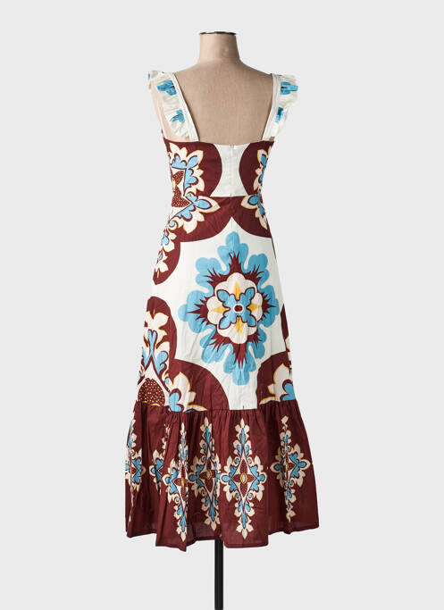 Robe mi-longue imprimé fantaisie sans manche marron CIVICO 1 femme