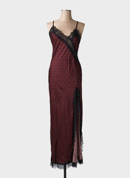 Robe longue coupe cintrée fines bretelles violet LUMINA femme