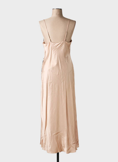 Robe longue coupe cintrée fines bretelles beige KING KONG femme