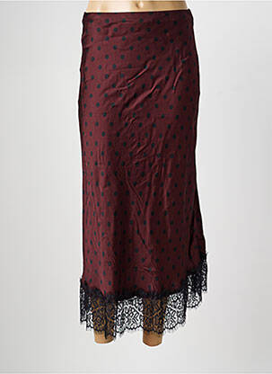 Jupe longue coupe droite rouge LUMINA femme