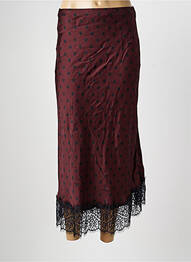 Jupe longue coupe droite rouge LUMINA femme
