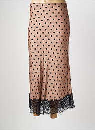 Jupe longue coupe droite beige LUMINA femme