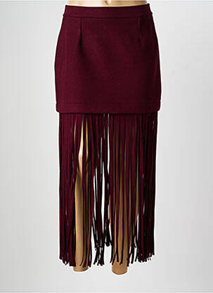 Jupe longue fermeture zippée au dos rouge LUMINA femme