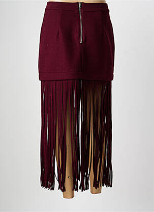 Jupe longue fermeture zippée au dos rouge LUMINA femme