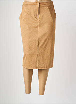 Jupe mi-longue coupe droite beige ANGELA DAVIS femme