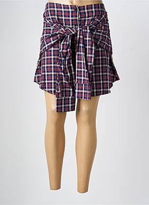 Jupe courte coupe droite rouge LUMINA femme