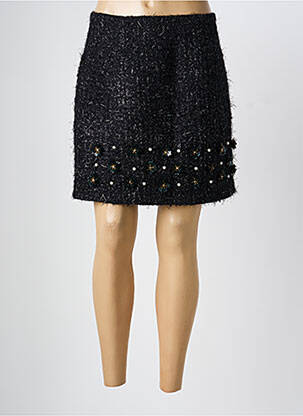 Jupe courte tissage tweed noir CIVICO 1 femme