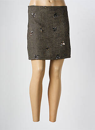 Jupe courte coupe droite marron ALTAMIRA femme