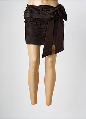 Mini-jupe doublure marron LUMINA femme