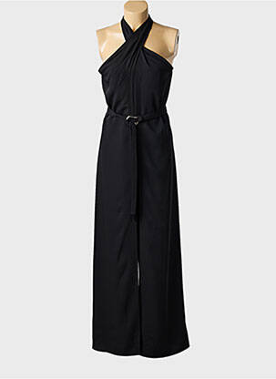 Combi-pantalon tissage crêpe fines bretelles noir LUMINA femme