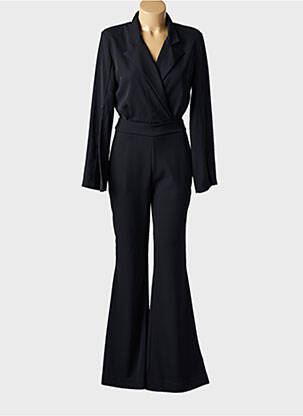 Combi-pantalon tissage crêpe manches longues noir ANGELA DAVIS femme