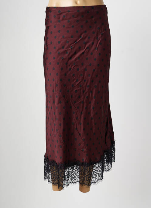 Jupe longue coupe droite rouge LUMINA femme