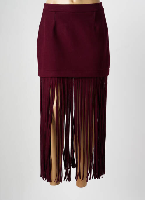 Jupe longue fermeture zippée au dos rouge LUMINA femme