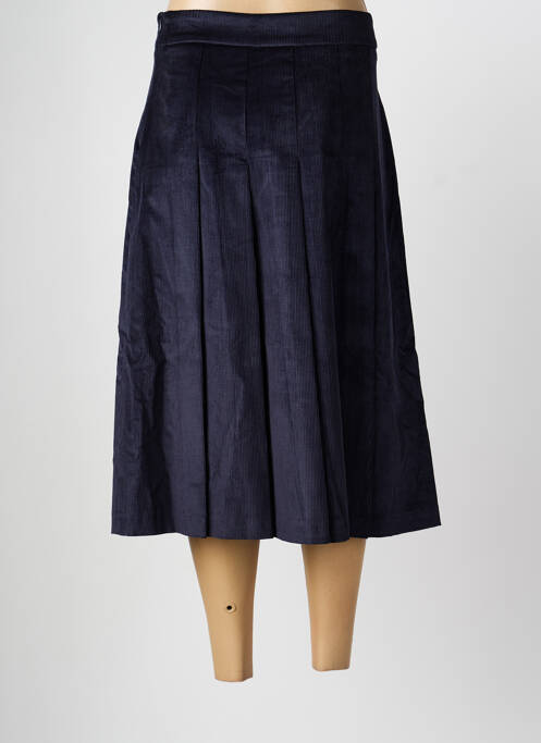 Jupe mi-longue taille à pinces bleu ANGELA DAVIS femme