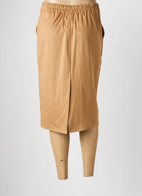 Jupe mi-longue coupe droite beige ANGELA DAVIS femme