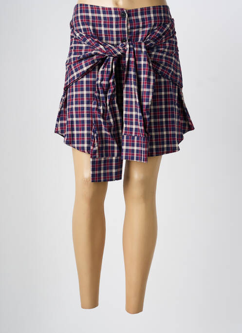 Jupe courte coupe droite rouge LUMINA femme