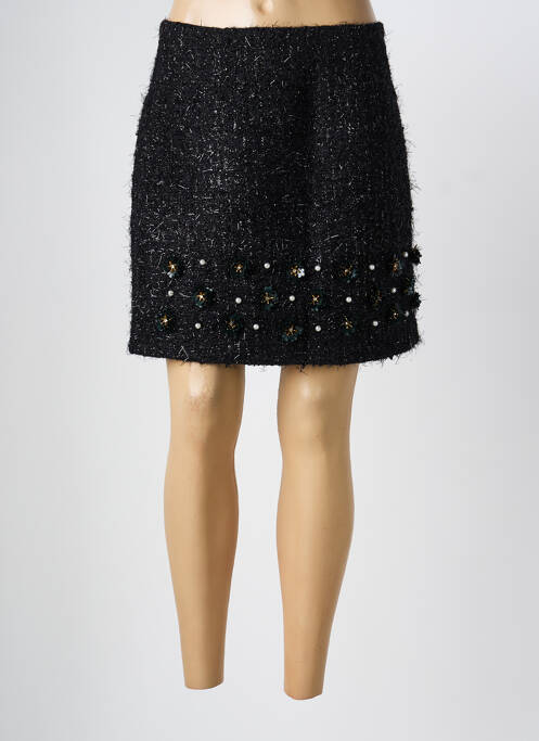 Jupe courte tissage tweed noir CIVICO 1 femme
