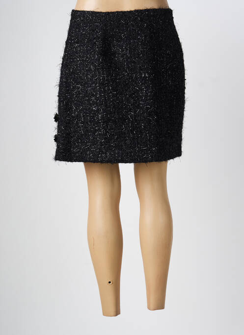 Jupe courte tissage tweed noir CIVICO 1 femme