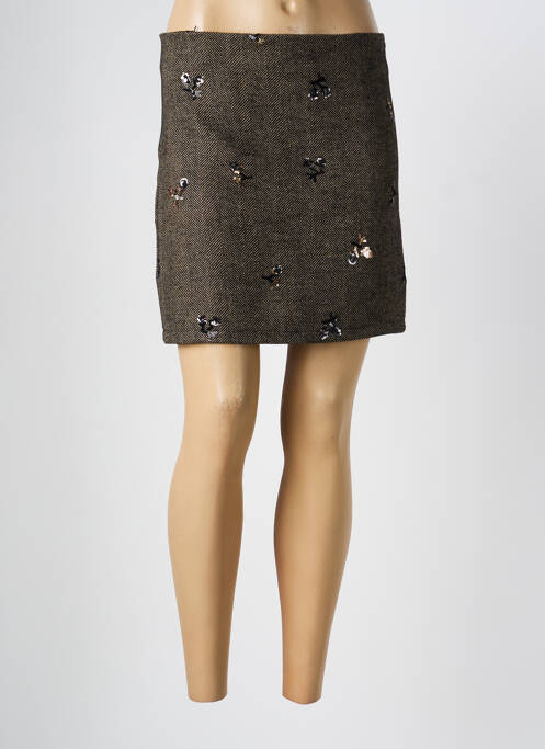Jupe courte coupe droite marron ALTAMIRA femme