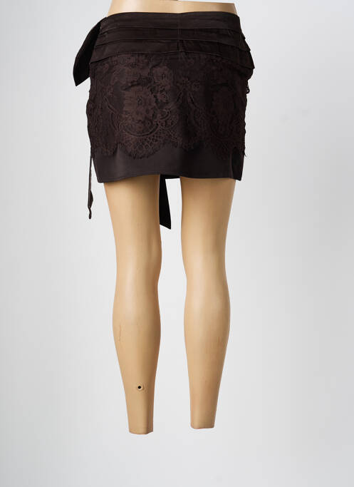 Mini-jupe coupe droite marron LUMINA femme