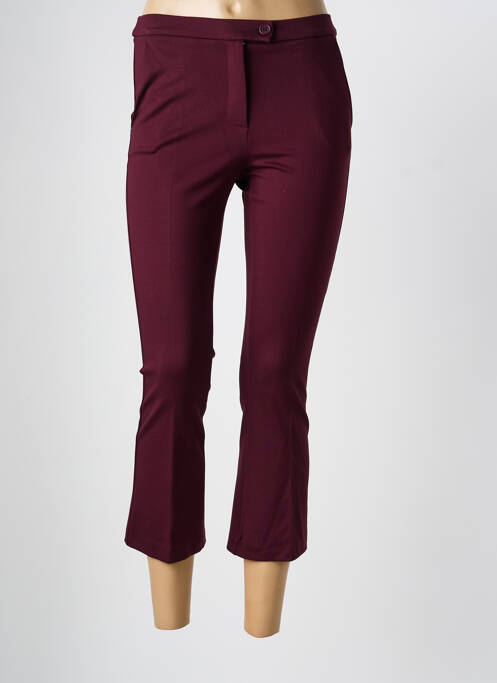 Pantalon 7/8 coupe cigarette taille normale rouge ANGELA DAVIS femme