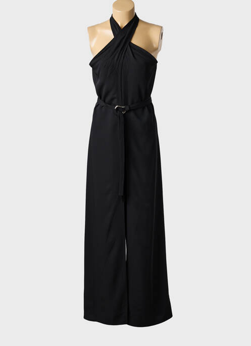 Combi-pantalon tissage crêpe fines bretelles noir LUMINA femme