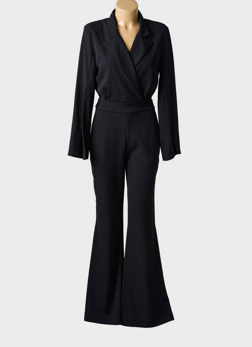 Combi-pantalon tissage crêpe manches longues noir ANGELA DAVIS femme