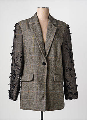 Manteau court coupe droite sans capuche gris CIVICO 1 femme