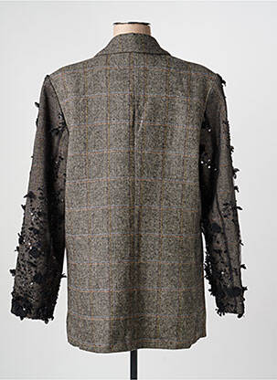 Manteau court coupe droite sans capuche gris CIVICO 1 femme