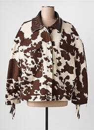 Veste casual coupe droite marron LUMINA femme
