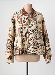 Veste casual col rond beige LUMINA femme