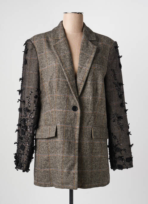 Manteau court coupe droite sans capuche gris CIVICO 1 femme