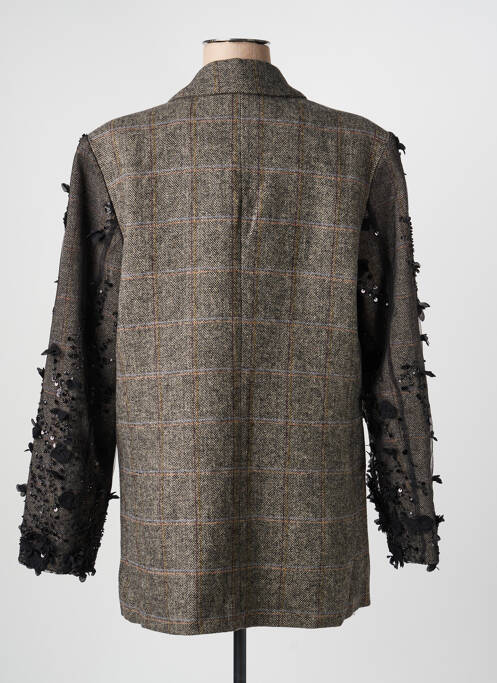 Manteau court coupe droite sans capuche gris CIVICO 1 femme