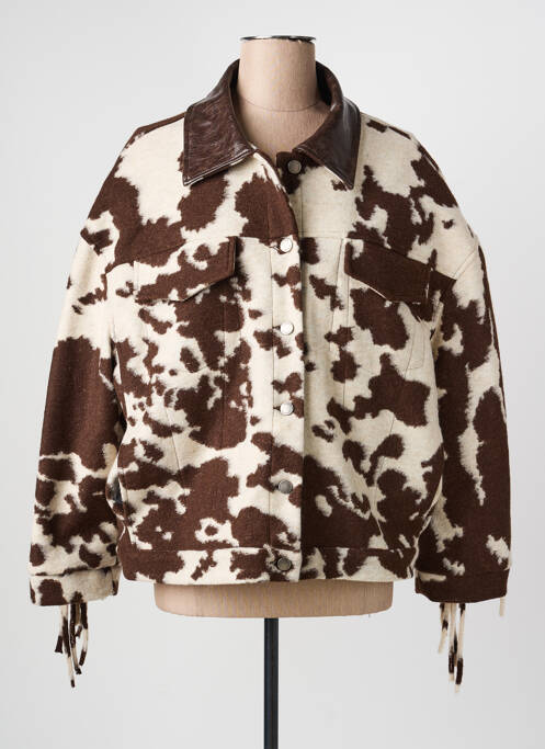 Veste casual coupe droite marron LUMINA femme