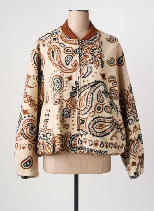 Veste casual col rond beige LUMINA femme
