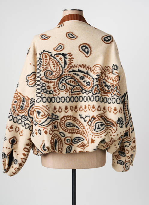 Veste casual col rond beige LUMINA femme