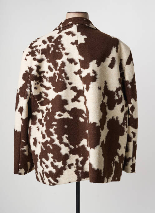 Manteau long coupe droite sans capuche marron LUMINA femme