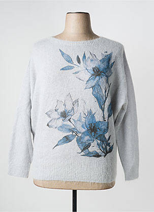 Pull stretch manches longues gris VOLPATO femme