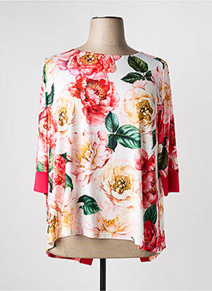 Top tissage jersey manches 3/4 rouge VOLPATO femme
