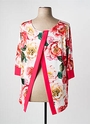 Top tissage jersey manches 3/4 rouge VOLPATO femme