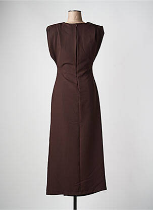 Robe longue manches courtes manches courtes marron KING KONG femme