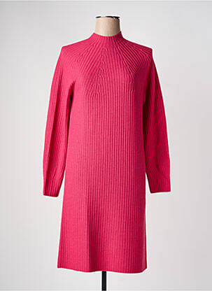 Robe pull stretch manches longues rose VOLPATO femme