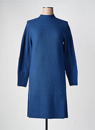 Robe pull stretch manches longues bleu VOLPATO femme