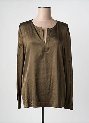 Blouse poignets boutonnés avec fente manches longues vert DIANA GALLESI femme