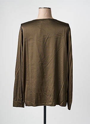 Blouse poignets boutonnés avec fente manches longues vert DIANA GALLESI femme