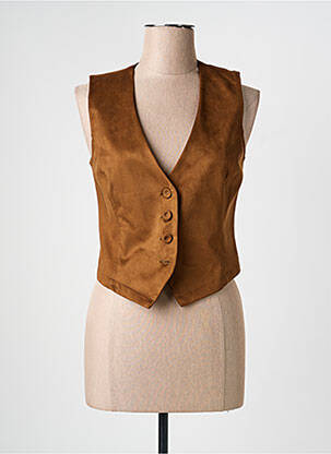 Gilet sans manche poches marron ANGELA DAVIS femme